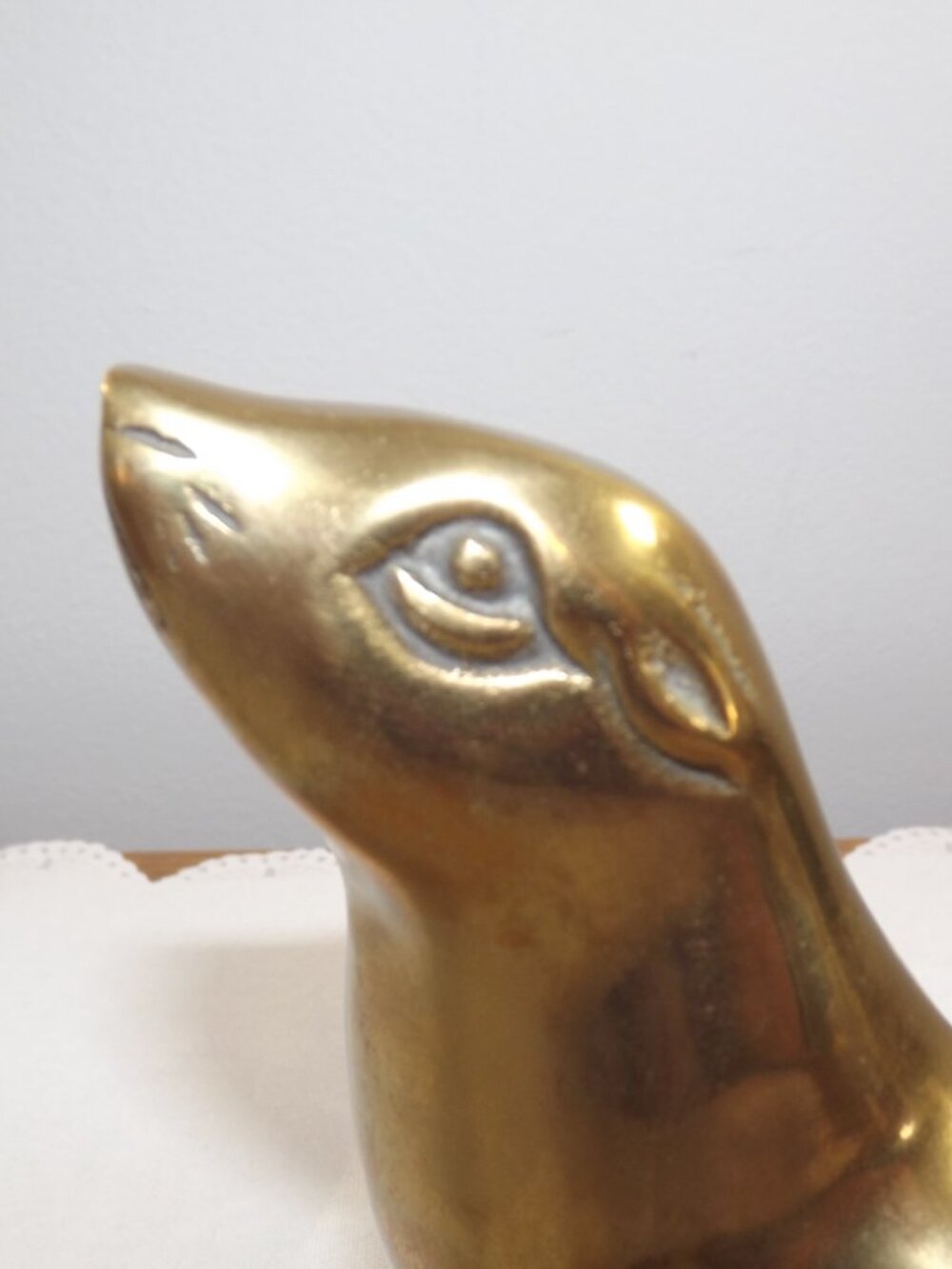 Brass Sea Lion Figurine - Gold Home Art Accent - Picture 2 of 9